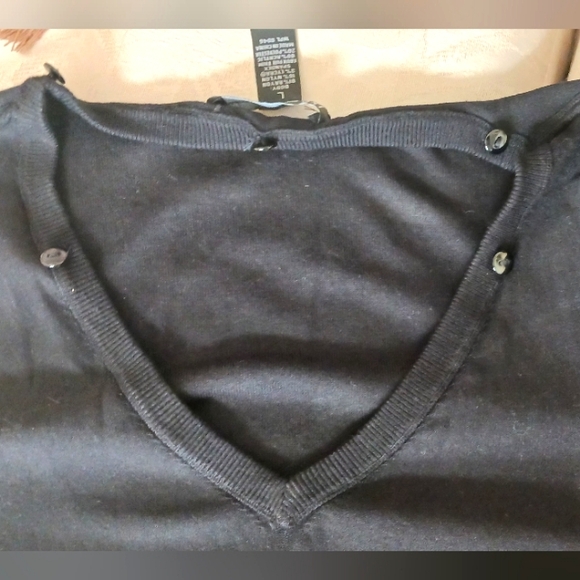 INC International Concepts Sweater with Faux Fur Collar. L Black NWOT - Picture 6 of 16